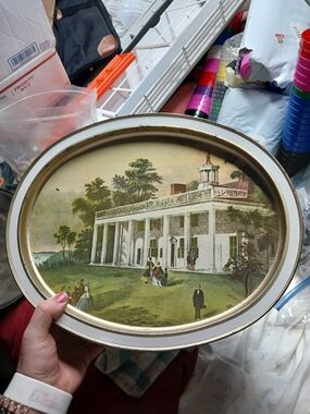 Vintage Sunshine Biscuits1983Mount Vernon TheHomeOfWashington Aluminum Tray14.5"